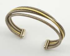 David Yerman Bangle-Sterling & 1/4 18k Gold
