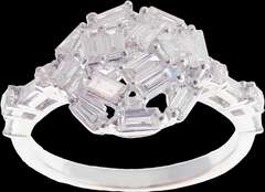Abstract Diamond Cluster 18k White Gold Ring