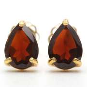 4/5 CT GARNET 10KT SOLID GOLD EARRINGS STUD