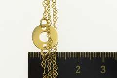 14K Yellow Gold Tiered Geometric Chain Disc Circle Charm Bracelet