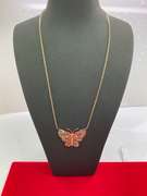 14K TRI COLOR GOLD NECKLACE WITH CENTER PIECE