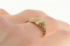 14K Yellow Gold Victorian Etched Monogram Initial E F J Ring