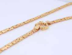 Powerful Italian Yellow Gold Byzantine Necklace