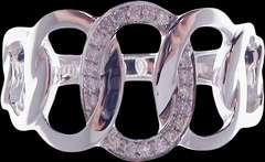 High-Class 18k White Gold Chained Diamond Ring