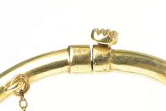 14K Yellow Gold Ornate Syn. Opal Statement Bypass Bracelet