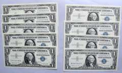 9 CH CU $1 1957A Silver Certificates