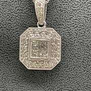 14K WHITE GOLD CHAIN WITH DIAMOND PENDANT