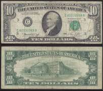 $10 1974 FRN Large Gutter Fold