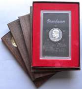 4 X 1971 S Ike Brown Box Proof Silver Dollars