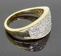 Mixed Cut Diamond Cluster Ring