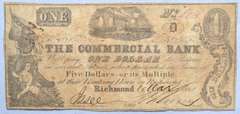 Confederate Soldier $1 Commercial Bank 1862 Note