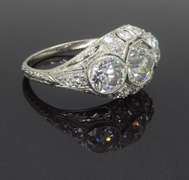 Vintage 2.32CTW Diamond Cocktail Ring made in Platinum