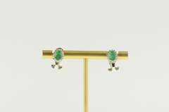 14K White Gold 2.00 Ctw Natural Emerald Diamond Halo Earrings