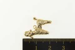 14K Yellow Gold 3D French Poodle Dog Puppy Cute Animal Charm/Pendant