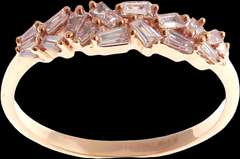 Jumbled Diamond Row 18k Rose Gold Ring