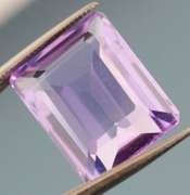 Violet lavender 8.51ct emerald cut Amethyst
