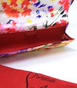 Christian Loubouton Satin Bow Multi Color Clutch
