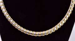 Opulent Omega Necklace in Two-Tone 14K Gold