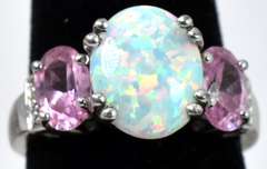 Opal And CZ Ring