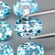 Matched! 6 piece 9.59ct full fire sky blue Topaz set