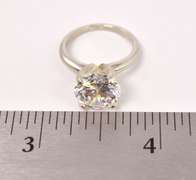 Sparkling CZ Ring in 14K White Gold