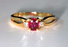 Compelling Natural Ruby & Diamonds in 14k
