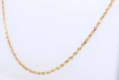 Simple Yellow Gold Rope Chain Necklace