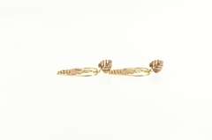 10K Yellow Gold Two Tone Black Hills Leaf Etched Dangle Earrings