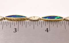 Gorgeous Black Opal Bracelet in 14K Yellow Gold