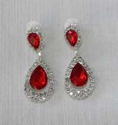Ruby Color  Fashion  Design Earrings