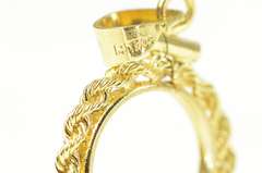 14K Yellow Gold 13.3mm 1/20 oz. Gold Panda Coin Holder Charm/Pendant