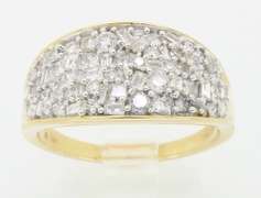 Mixed Cut Diamond Cluster Ring
