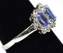 White Crystal And Iolite Ring