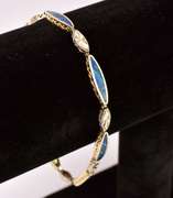 Gorgeous Black Opal Bracelet in 14K Yellow Gold