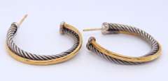 Silver Crossover Hoop Earrings From David Yurman
