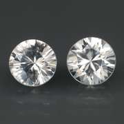 High grade 2.48ct pure white Zircon pair