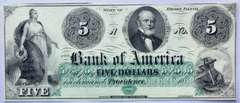 Circa 1860 s CH CU $5 Bank of America Rhode Island Note