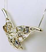 Signed Large Sterling Butterfly Necklace