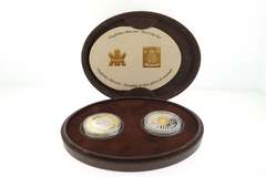 Gugliemo Marconi Two Silver and Gold Plated Coin Set
