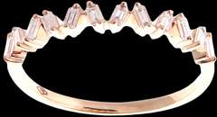 Contemporary Dominio Diamond Set 18k Rose Gold Ring