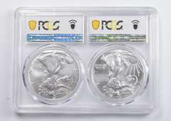 MS69 2021 American Silver Eagle Type 1 & 2 PCGS