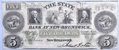 $ 5 State of New Jersey At New Brunswick Two Sided Note