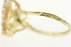 10K Yellow Gold Diamond Curvy Heart Love Textured Nugget Ring