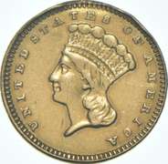 1875 $1 Indian Princess Head Gold Dollar Piece