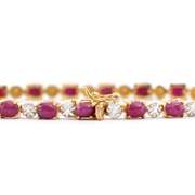 Plated 18KT Yellow Gold 12.25ctw Ruby and Diamond Bracelet