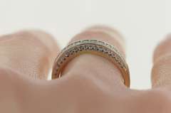 14K White Gold 0.73 Ctw Diamond Tiered Wedding Band Ring