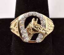 Incredible Men's Equestrian Ring in Yellow Gold