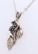 Vintage Sterling Silver Leaf Pendant on Chain