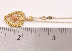 Romantic Heart Pendant Necklace in 14K Yellow Gold