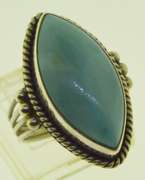 Sterling Silver Marquise Larimar Engagement Ring